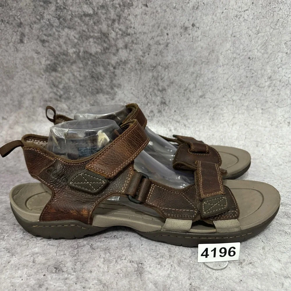 Clarks Rock Sandals Mens 12 Brown Leather Strappy Outdoor Comfort 63582